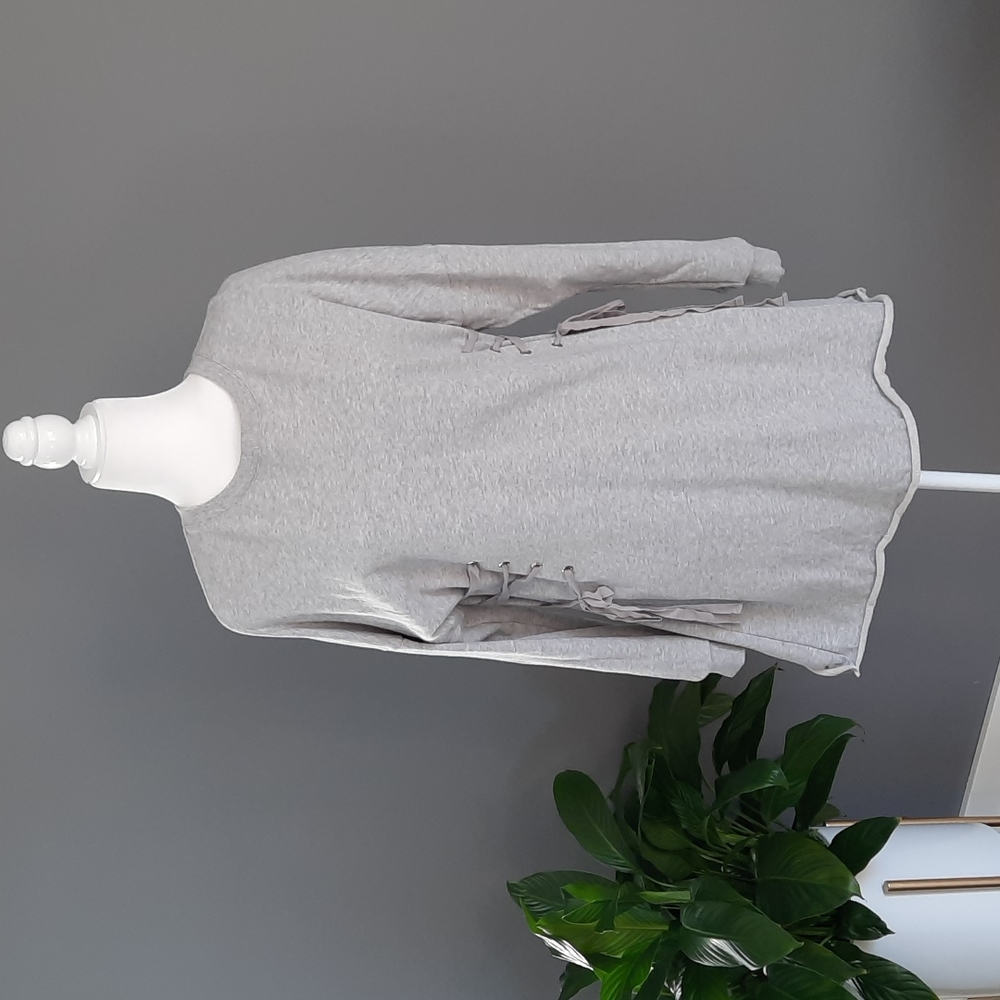 Grey side lace up Sweatshirt dress